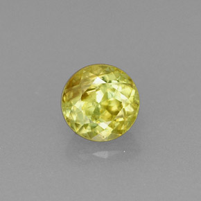 0.47 ct Yellow Sphene Gemstone, Sphene Gem in Round Facet Shape for Sale.