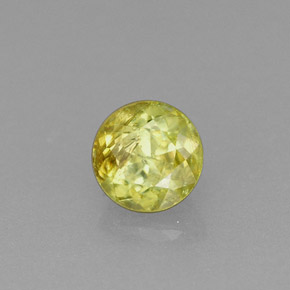 0.47 ct Yellow Sphene Stone, Natural Sphene in Round Facet Shape for Sale