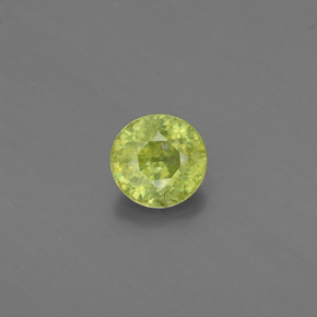 0.39 ct Yellow Sphene Gemstone, Sphene Gem in Round Facet Shape for Sale.
