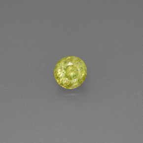 0.38 ct Green Sphene Gemstone, Sphene Gem in Round Facet Shape for Sale.