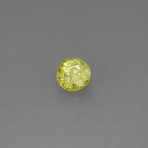 0.38 ct Green Sphene Stone, Natural Sphene in Round Facet Shape for Sale