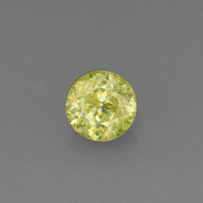 0.41 ct Green Sphene Gemstone, Sphene Gem in Round Facet Shape for Sale.