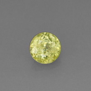 0.41 ct Green Sphene Stone, Natural Sphene in Round Facet Shape for Sale