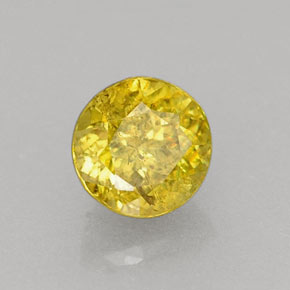 0.42 ct Yellow Sphene Stone, Natural Sphene in Round Facet Shape for Sale