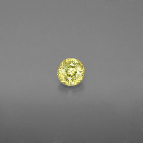 0.35 ct Yellow Sphene Gemstone, Sphene Gem in Round Facet Shape for Sale.