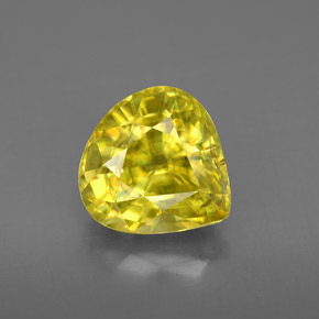 3.28 ct Yellow Sphene Gemstone, Sphene Gem in Pear Facet Shape for Sale.