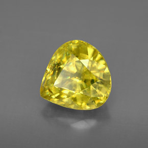 3.28 ct Yellow Sphene Stone, Natural Sphene in Pear Facet Shape for Sale