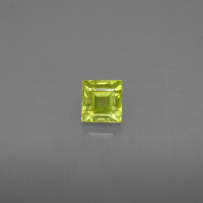 0.45 ct Green Sphene Gemstone, Sphene Gem in Square Facet Shape for Sale.