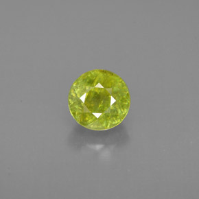 1.08 ct Green Sphene Gemstone, Sphene Gem in Round Facet Shape for Sale.