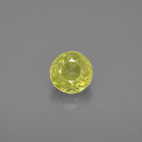 1.04 ct Green Sphene Gemstone, Sphene Gem in Round Facet Shape for Sale.