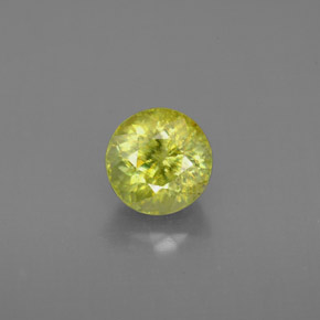 1.25 ct Green Sphene Gemstone, Sphene Gem in Round Facet Shape for Sale.