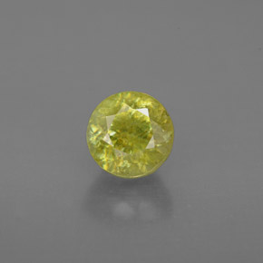1.21 ct Green Sphene Gemstone, Sphene Gem in Round Facet Shape for Sale.