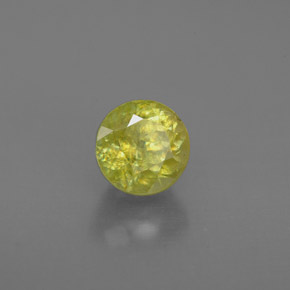 1.21 ct Green Sphene Stone, Natural Sphene in Round Facet Shape for Sale