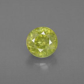 1.50 ct Green Sphene Gemstone, Sphene Gem in Round Facet Shape for Sale.