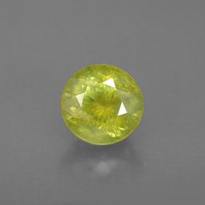 1.79 ct Green Sphene Gemstone, Sphene Gem in Round Facet Shape for Sale.