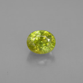 1.29 ct Green Sphene Gemstone, Sphene Gem in Oval Facet Shape for Sale.