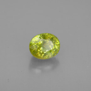 1.29 ct Green Sphene Stone, Natural Sphene in Oval Facet Shape for Sale