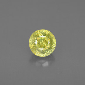 1.06 ct Green Sphene Gemstone, Sphene Gem in Round Facet Shape for Sale.