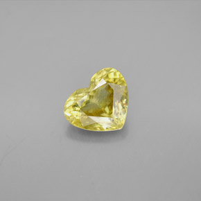 1.57 ct Yellow Sphene Gemstone, Sphene Gem in Heart Facet Shape for Sale.