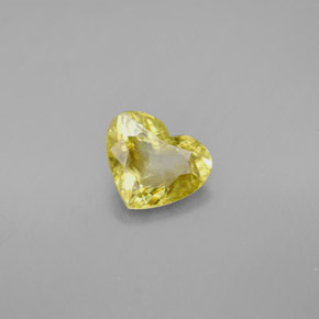 1.57 ct Yellow Sphene Stone, Natural Sphene in Heart Facet Shape for Sale