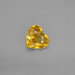 1.16 ct Yellow Sphene Gemstone, Sphene Gem in Heart Facet Shape for Sale.