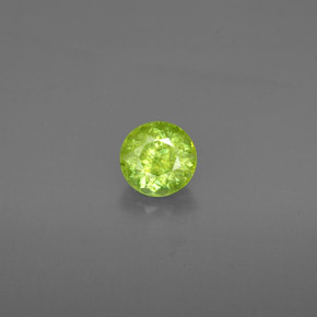 1.45 ct Green Sphene Gemstone, Sphene Gem in Round Facet Shape for Sale.