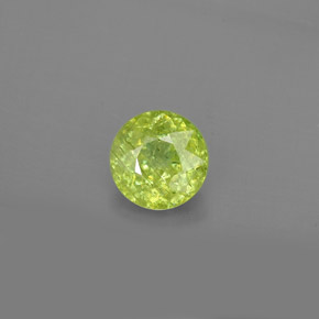 1.65 ct Green Sphene Gemstone, Sphene Gem in Round Facet Shape for Sale.