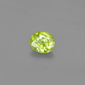 1.33 ct Green Sphene Stone, Natural Sphene in Oval Facet Shape for Sale