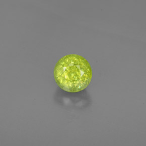 1.64 ct Green Sphene Gemstone, Sphene Gem in Round Facet Shape for Sale.