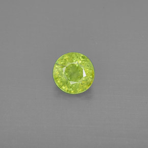 1.33 ct Green Sphene Gemstone, Sphene Gem in Round Facet Shape for Sale.