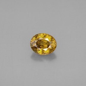 1.50 ct Yellow Sphene Gemstone, Sphene Gem in Oval Facet Shape for Sale.