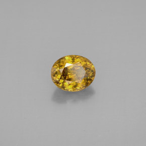 1.50 ct Yellow Sphene Stone, Natural Sphene in Oval Facet Shape for Sale