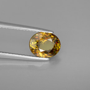 1.80 ct Multicolor Sphene Stone, Natural Sphene in Oval Facet Shape for Sale