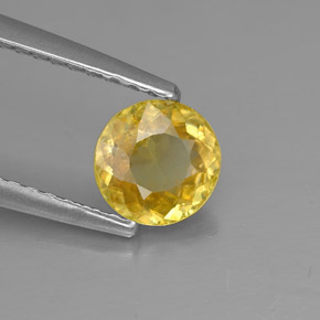 0.72 ct Yellow Sphene Stone, Natural Sphene in Round Facet Shape for Sale