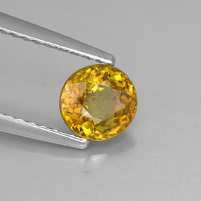 0.79 ct Yellow Sphene Stone, Natural Sphene in Round Facet Shape for Sale