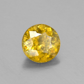 0.74 ct Gold Sphene Stone, Natural Sphene in Round Facet Shape for Sale