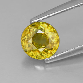 0.86 ct Multicolor Sphene Gemstone, Sphene Gem in Round Facet Shape for Sale.