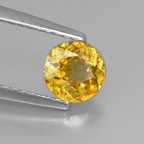 0.69 ct Yellow Sphene Stone, Natural Sphene in Round Facet Shape for Sale