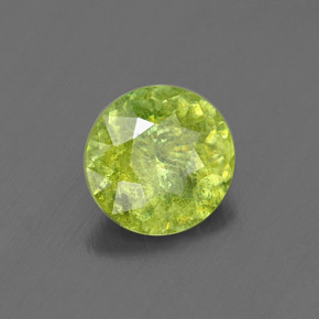 0.99 ct Green Sphene Stone, Natural Sphene in Round Facet Shape for Sale