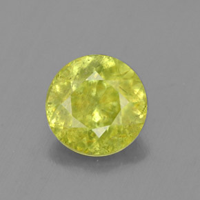 1.34 ct Green Sphene Gemstone, Sphene Gem in Round Facet Shape for Sale.
