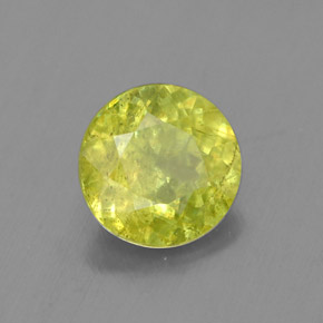 1.34 ct Green Sphene Stone, Natural Sphene in Round Facet Shape for Sale