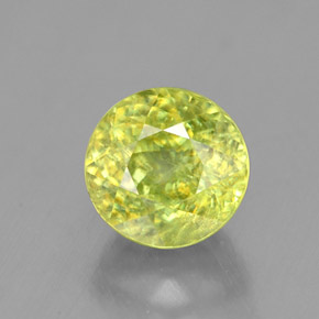 1.55 ct Green Sphene Gemstone, Sphene Gem in Round Facet Shape for Sale.