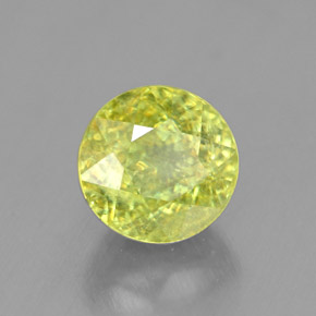 1.55 ct Green Sphene Stone, Natural Sphene in Round Facet Shape for Sale