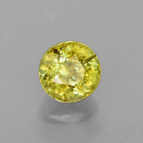 0.63 ct Yellow Sphene Stone, Natural Sphene in Round Facet Shape for Sale
