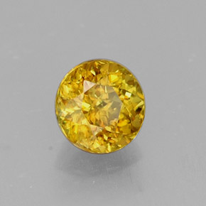 0.55 ct Yellow Sphene Stone, Natural Sphene in Round Facet Shape for Sale