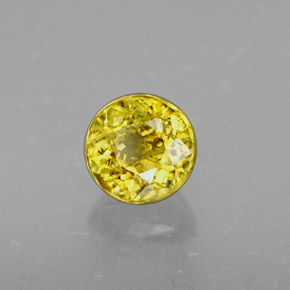 0.41 ct Yellow Sphene Stone, Natural Sphene in Round Facet Shape for Sale