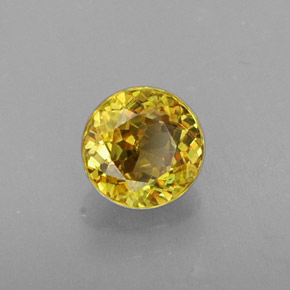 0.41 ct Yellow Sphene Stone, Natural Sphene in Round Facet Shape for Sale