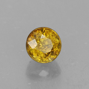 0.54 ct Gold Sphene Stone, Natural Sphene in Round Facet Shape for Sale