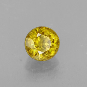 0.43 ct Yellow Sphene Stone, Natural Sphene in Round Facet Shape for Sale