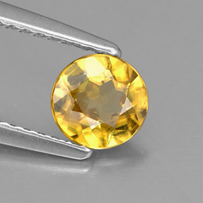 0.64 ct Yellow Sphene Stone, Natural Sphene in Round Facet Shape for Sale
